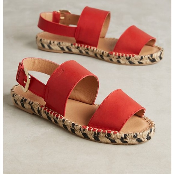 Anthropologie Shoes - Anthropologie New Red Espadrille Sandal Size 38 👠